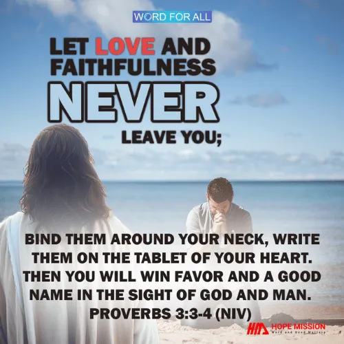 LET LOVE AND FAITHFULNESS NEVER LEAVE YOU