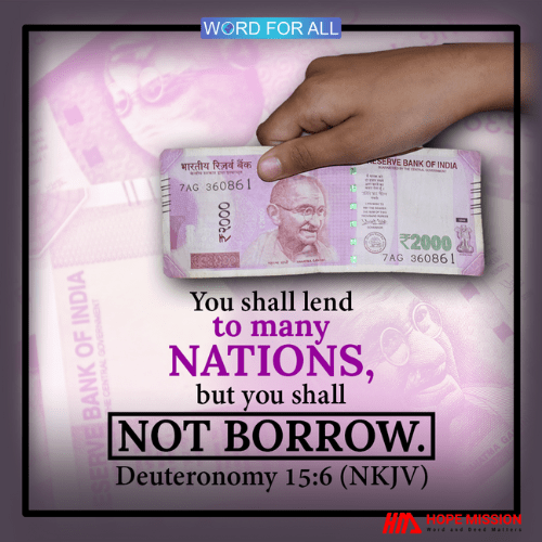 YOU SHALL LEND TO MANY NATIONS, BUT YOU SHALL NOT BORROW.