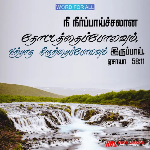 நீங்கள் நீர்ப்பாய்ச்சலான தோட்டத்தைப்போலவும், வற்றாத நீரூற்றைப்போலவும் இருப்பீர்கள்.