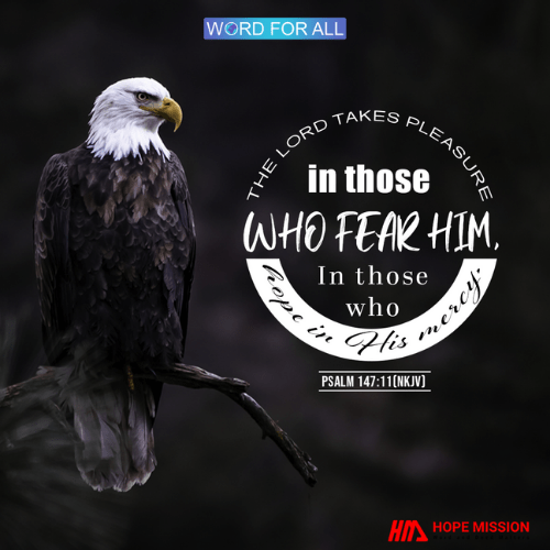 THE LORD TAKES PLEASURE IN THOSE WHO FEAR HIM.