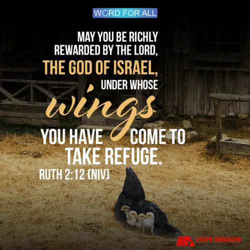 MAY YOU BE RICHLY REWARDED BY THE LORD, THE GOD OF ISRAEL, UNDER WHOSE WINGS YOU HAVE COME TO TAKE REFUGE.