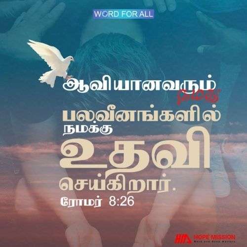 பரிசுத்த ஆவியானவர் நமது பலவீனத்தில் நமக்கு உதவிசெய்கிறார்.