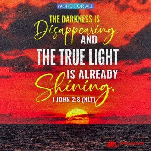 THE DARKNESS IS DISAPPEARING, AND THE TRUE LIGHT IS ALREADY SHINING.
