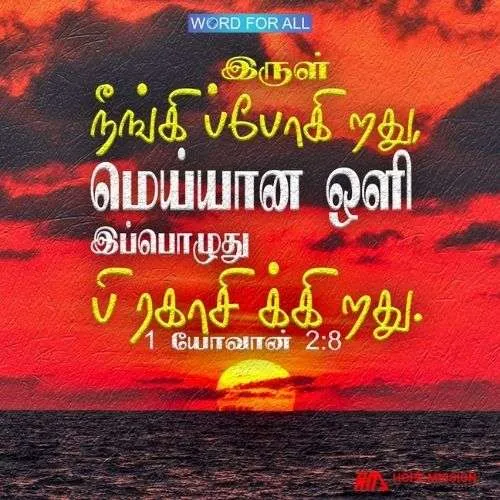 இருள் நீங்கிப்போகிறது, மெய்யான ஒளி இப்பொழுது பிரகாசிக்கிறது.