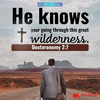 HE KNOWS YOUR GOING THROUGH THIS GREAT WILDERNESS.