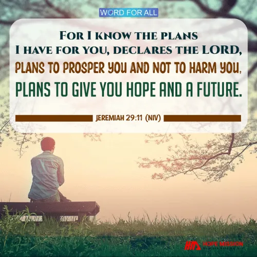 GOD'S PLANS FOR YOUR FUTURE ARE TO PROSPER YOU AND TO GIVE YOU HOPE AND A FUTURE.