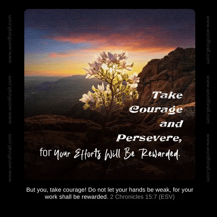 Take Courage and Persevere, for Your Efforts Will Be Rewarded