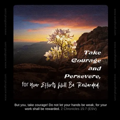 Take Courage and Persevere, for Your Efforts Will Be Rewarded