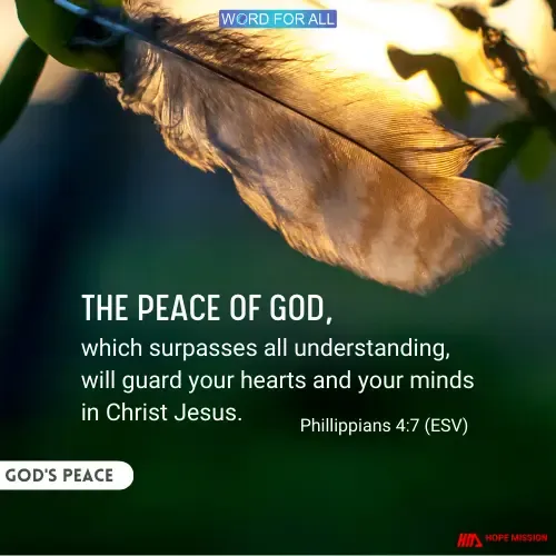 THE PEACE OF GOD, WHICH SURPASSES ALL UNDERSTANDING, WILL GUARD YOUR HEARTS AND YOUR MINDS