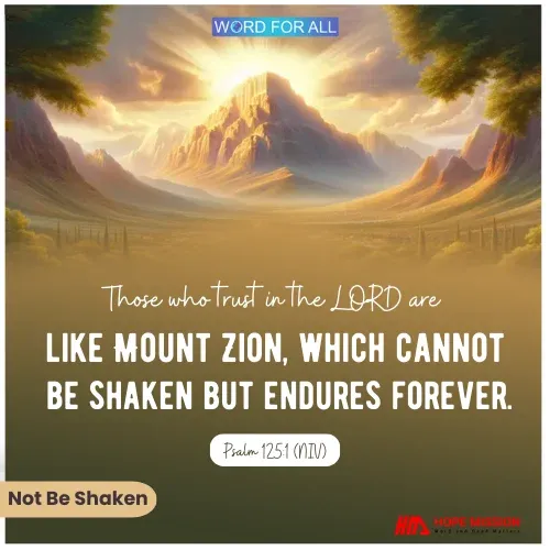 TRUST IN THE LORD. YOU WILL NOT BE SHAKEN.