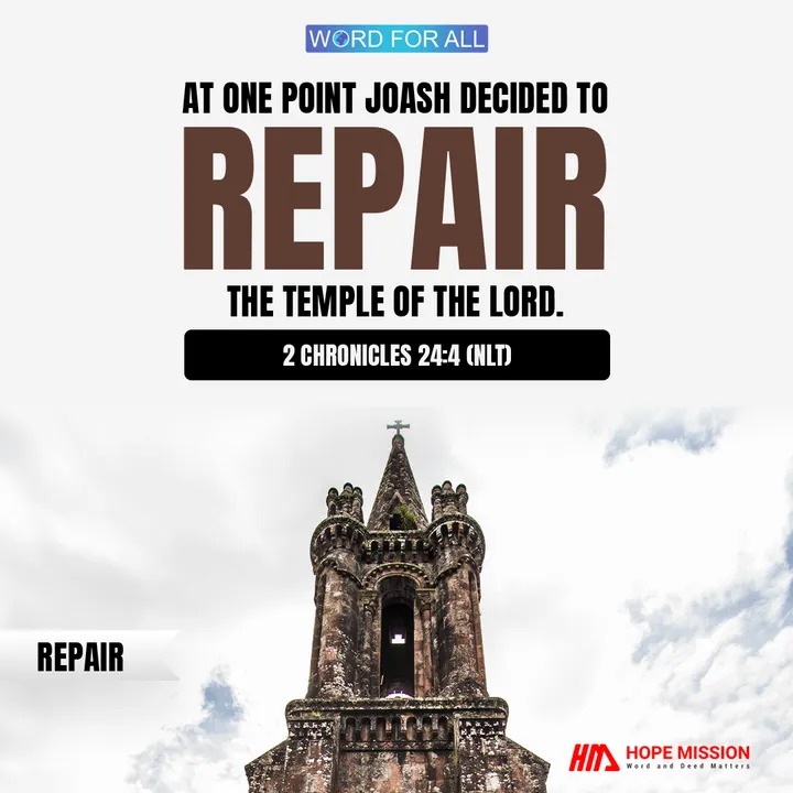 YOU ARE THE TEMPLE OF THE LORD. REPAIR THE CRACKS AND DAMAGES.